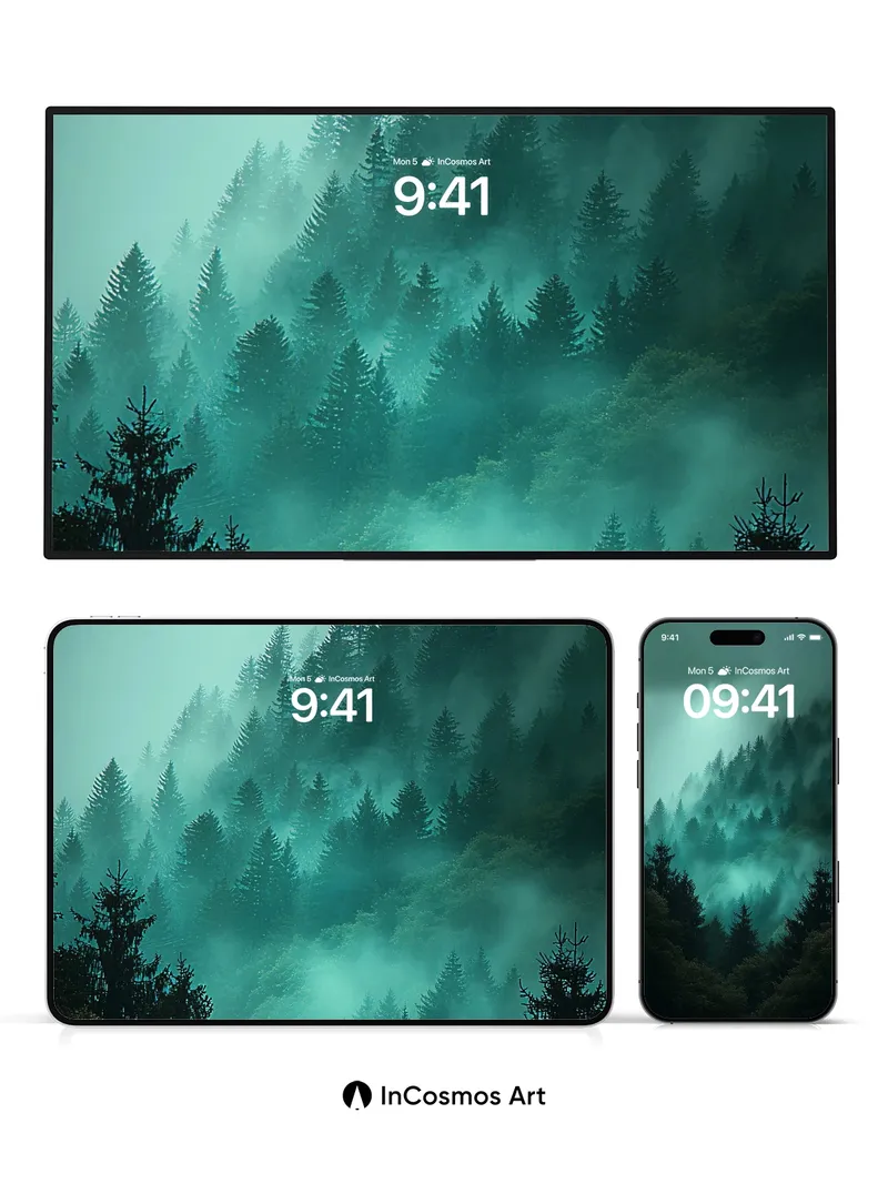 Ethereal Forest Wallpaper with Whispering Mist