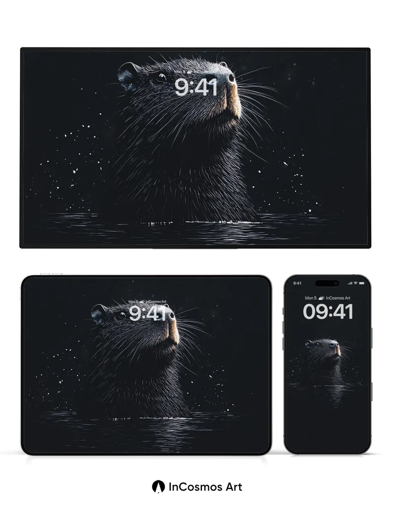 Nocturnal Glimmer Wallpaper with Whispering Water