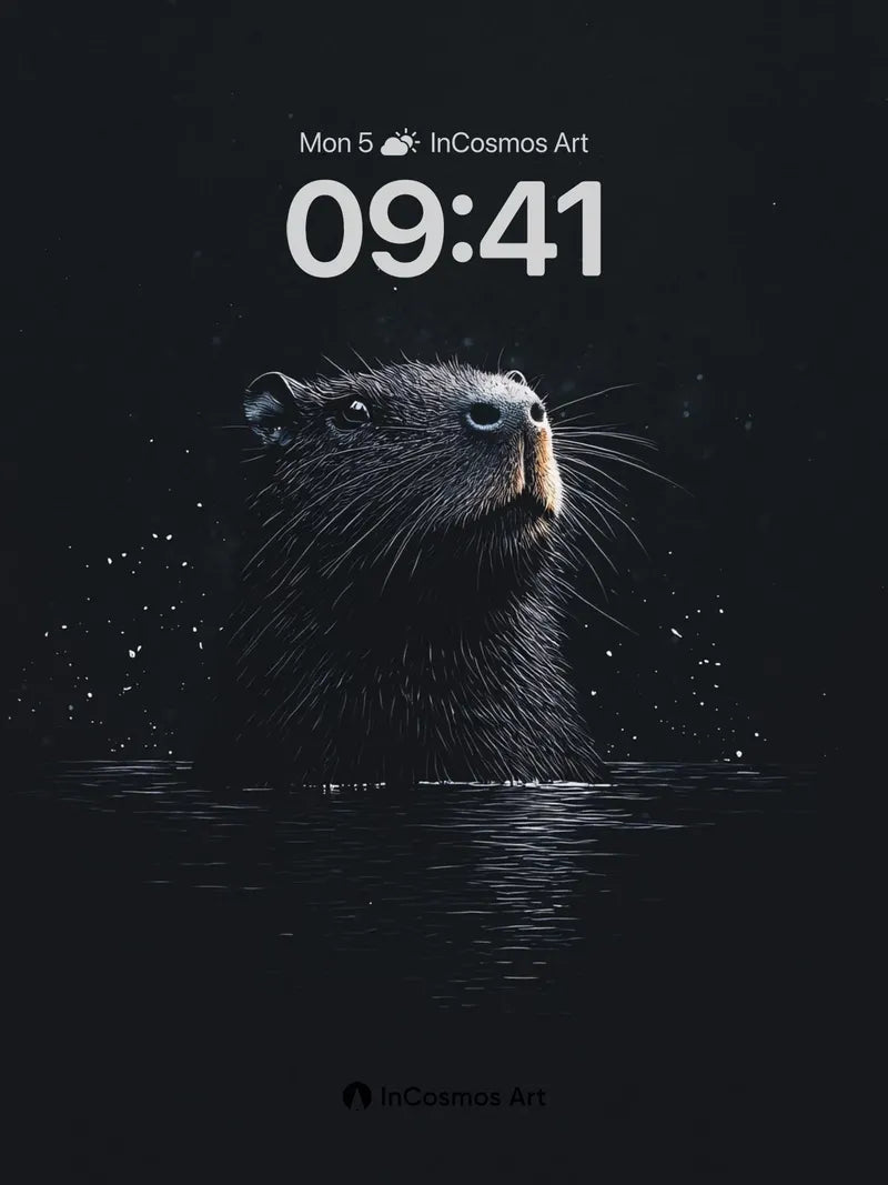 Nocturnal Glimmer Wallpaper with Whispering Water