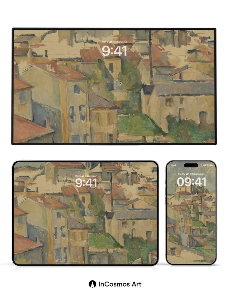 Serenity in Terracotta Wallpaper with Sunlit Steps