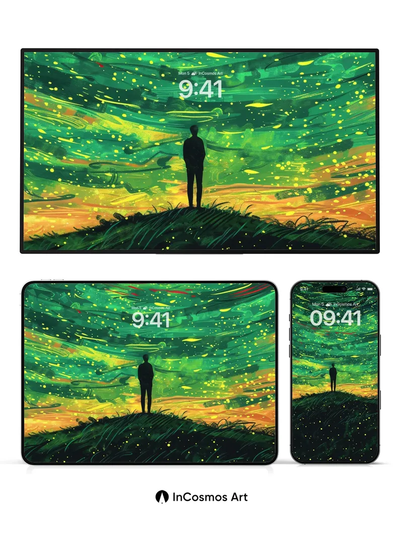 Luminous Abyss Wallpaper with Celestial Currents