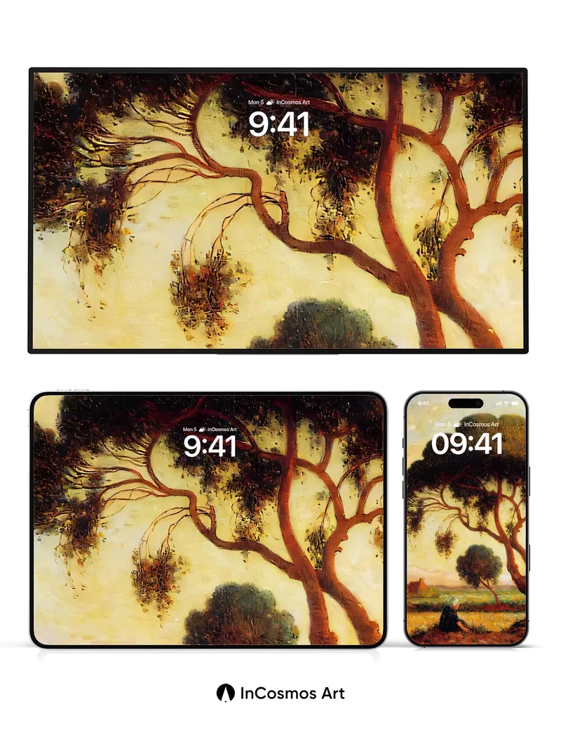 Golden Hush Wallpaper with Olive Canopy