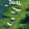 Serenity Flight Wallpaper with Emerald Trails wallpaper for iPhone, iPad & Mac