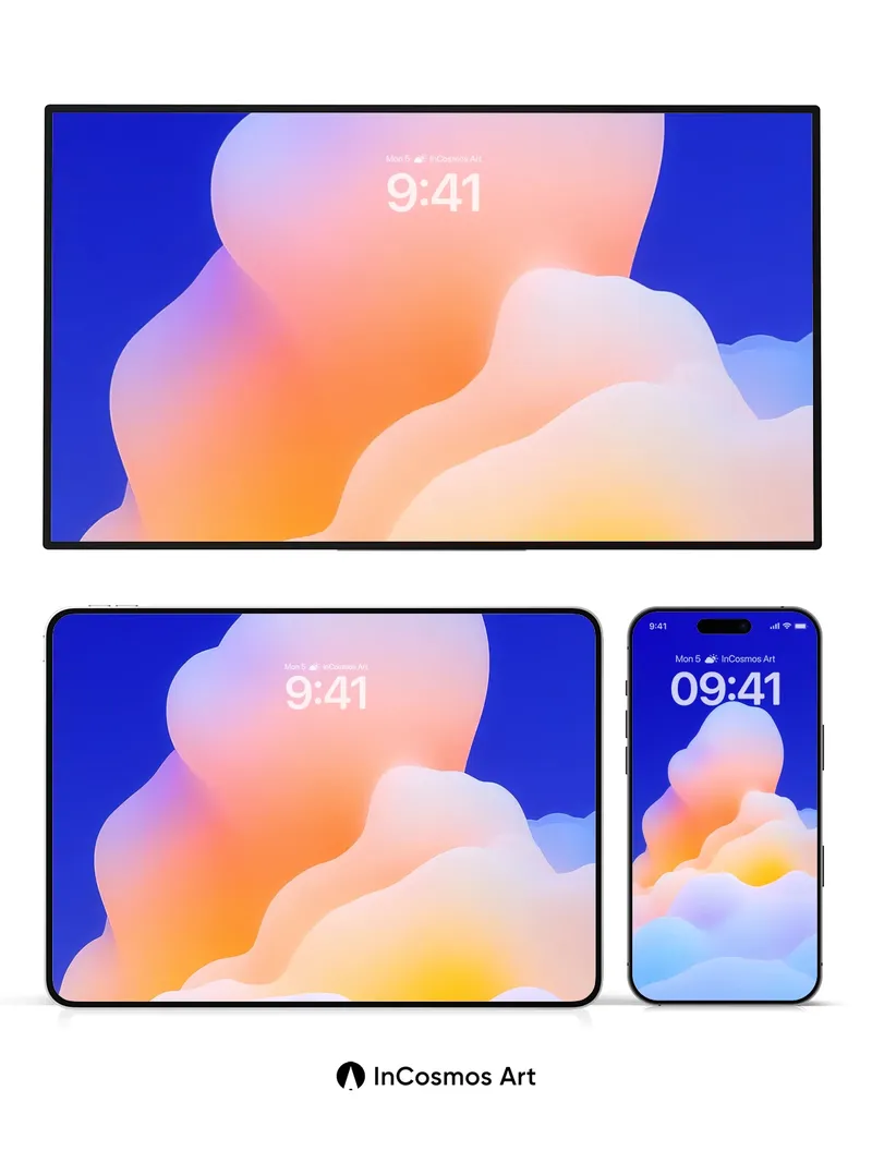 Luminous Cloudscape Wallpaper with Gradient Hues