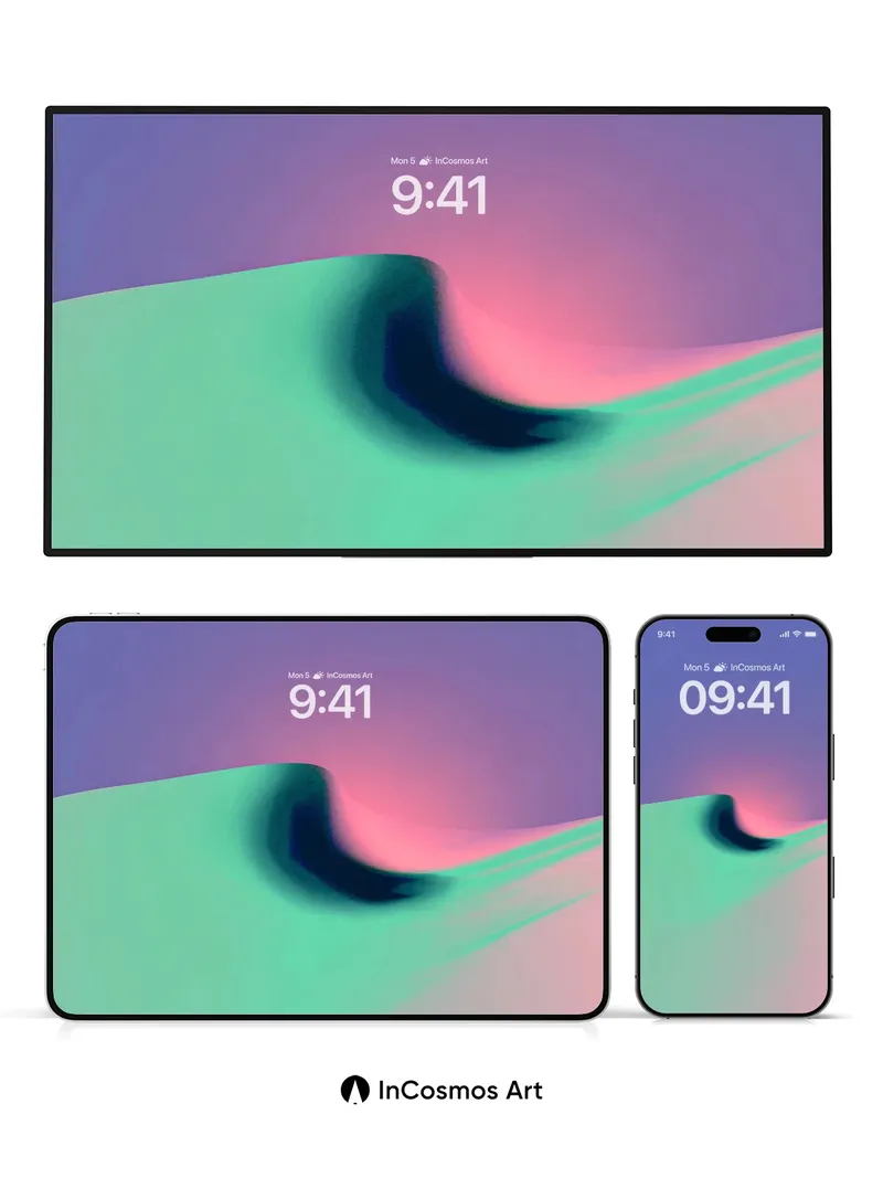 Surreal Gradient Wallpaper with Floating Form