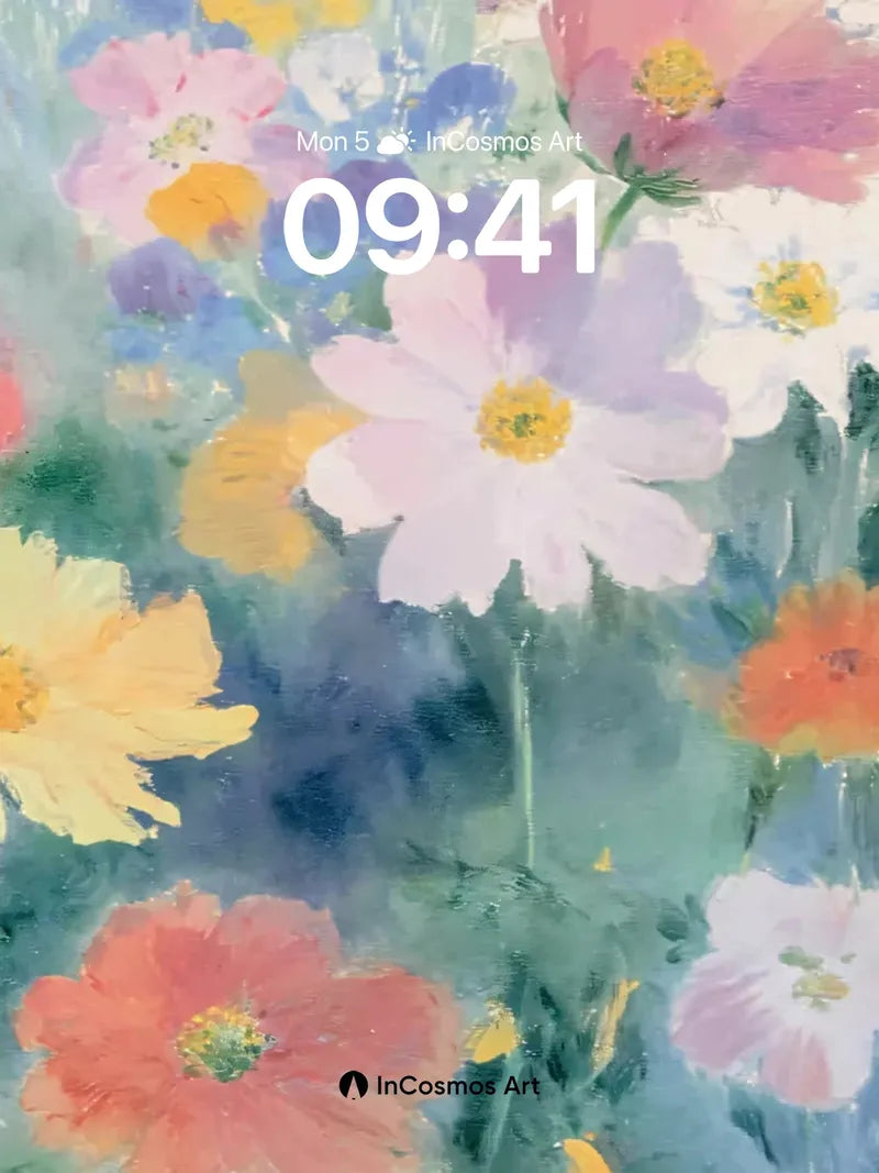 Whispering Petals Wallpaper with Watercolor Breath