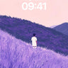 Serenity in Lavender Fields Wallpaper with Solitary Figure wallpaper for iPhone, iPad & Mac