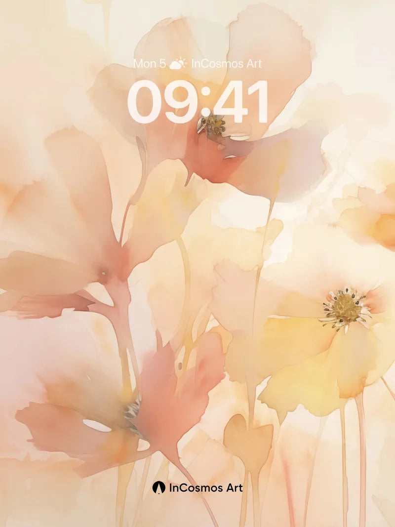 Soft Hush Floral Wallpaper with Ethereal Light