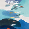 Ocean Currents Fish School Abstract Background