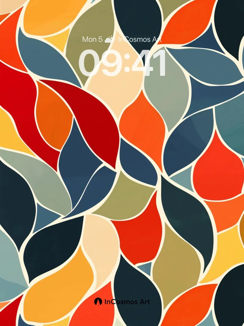 Warm Currents Wallpaper with Interlocking Leaves wallpaper for iPhone, iPad & Mac