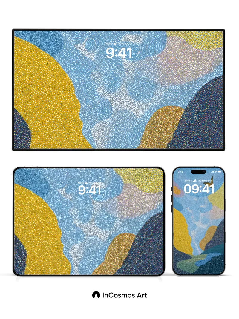 Surreal Skyway Wallpaper with Dotted Butterflies