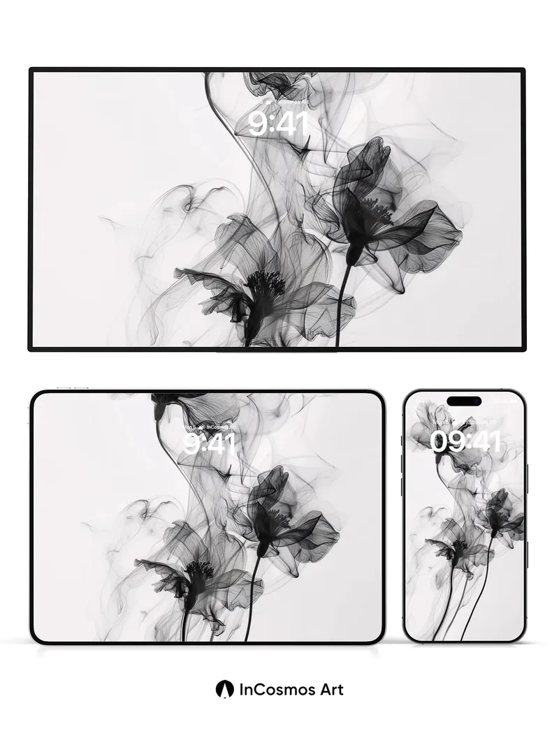 Smoke Bloom Wallpaper with Ethereal Petals