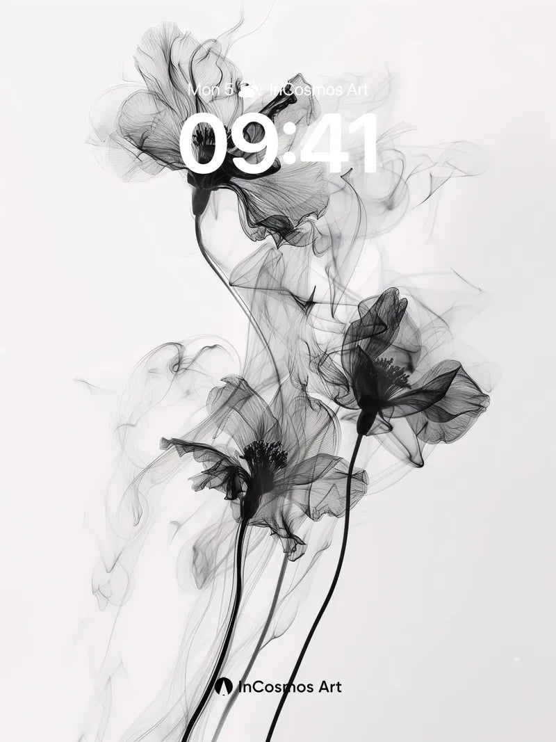 Smoke Bloom Wallpaper with Ethereal Petals