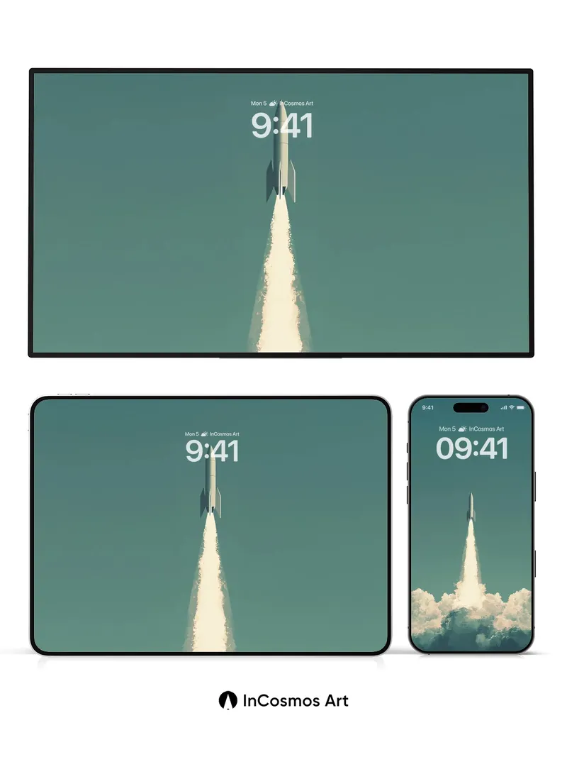 Ascendant Flame Wallpaper with Cloud-Brushed Sky