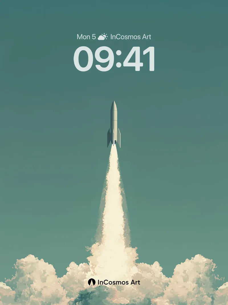 Ascendant Flame Wallpaper with Cloud-Brushed Sky