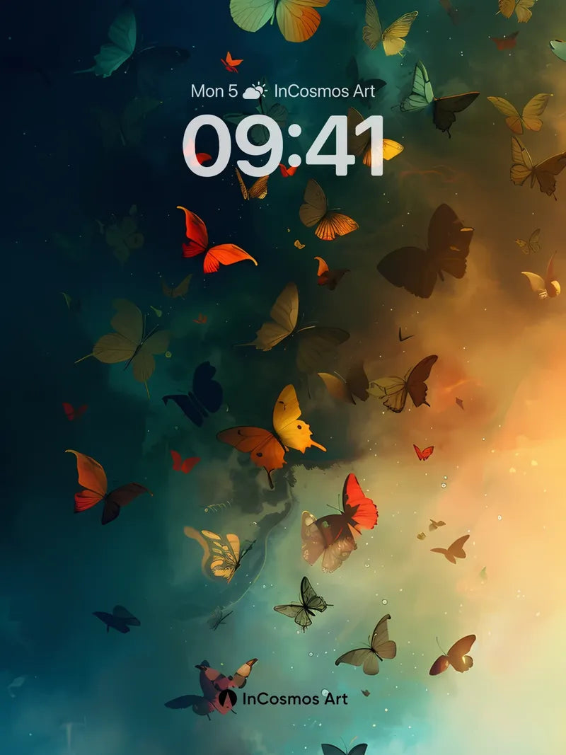 Luminous Swarm Wallpaper with Celestial Flight