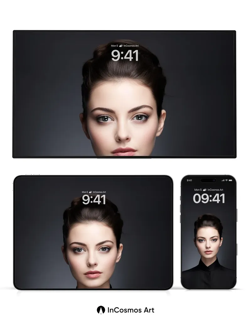 Silk Shadow Wallpaper with Quiet Gaze