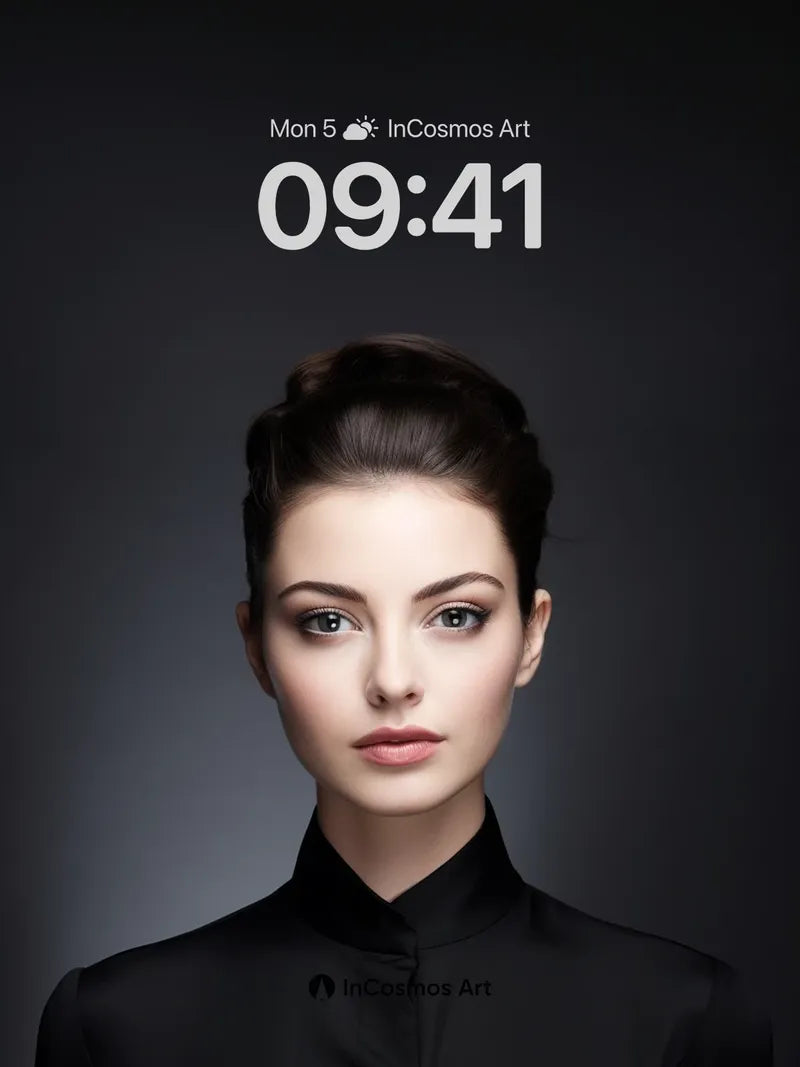 Silk Shadow Wallpaper with Quiet Gaze