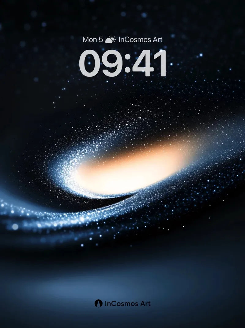 Cosmic Whirlpool Wallpaper with Starlight Trails