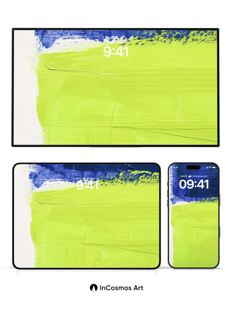 Electric Horizon Wallpaper with Brushstroke Depth