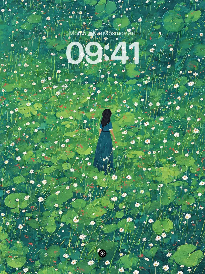 Girl in Flower Field Wallpaper 4K for iPhone Lock Screen wallpaper for iPhone, iPad & Mac