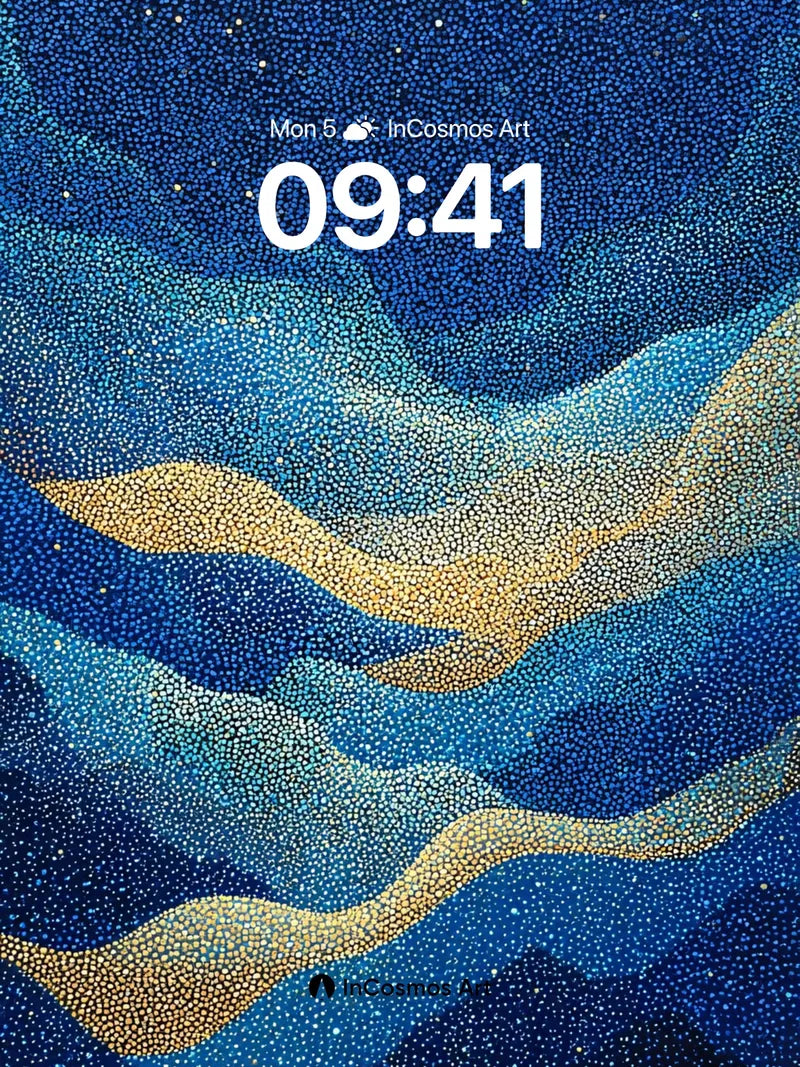 Starry Abyss Wallpaper with Golden Veins wallpaper for iPhone, iPad & Mac