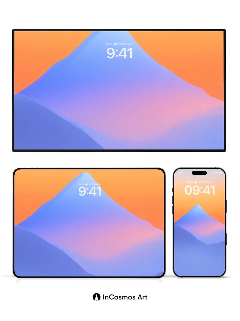 Serene Peak Wallpaper with Gradient Hues
