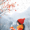 Snowfall Serenity Wallpaper with Cherry Blossom Whispers wallpaper for iPhone, iPad & Mac