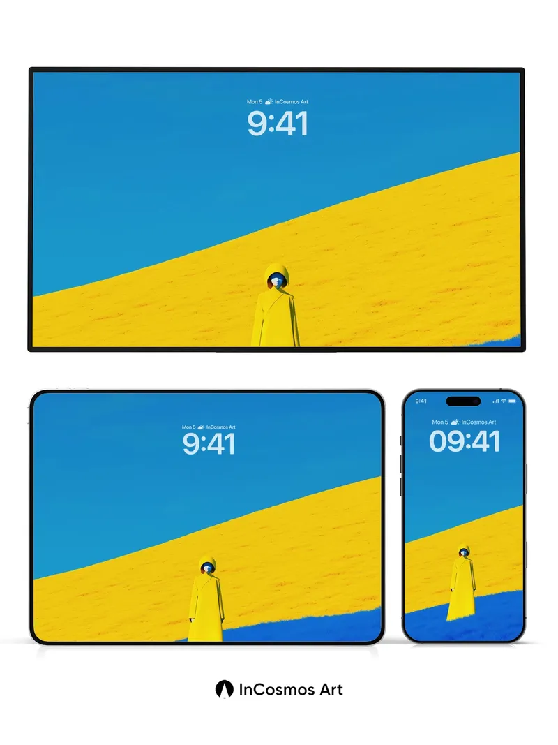 Surreal Horizon Wallpaper with Golden Slope