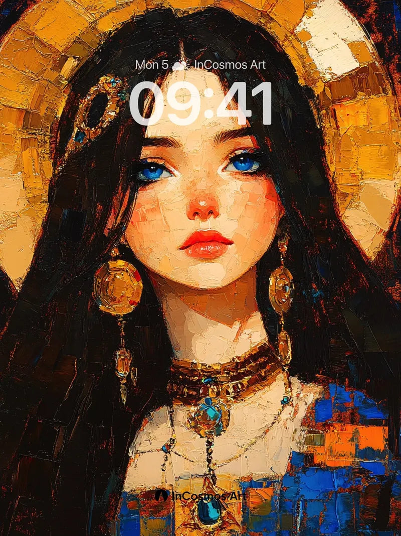 Golden Halo Wallpaper with Mosaic Light