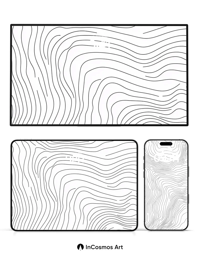 Silent Contour Wallpaper with Woven Lines