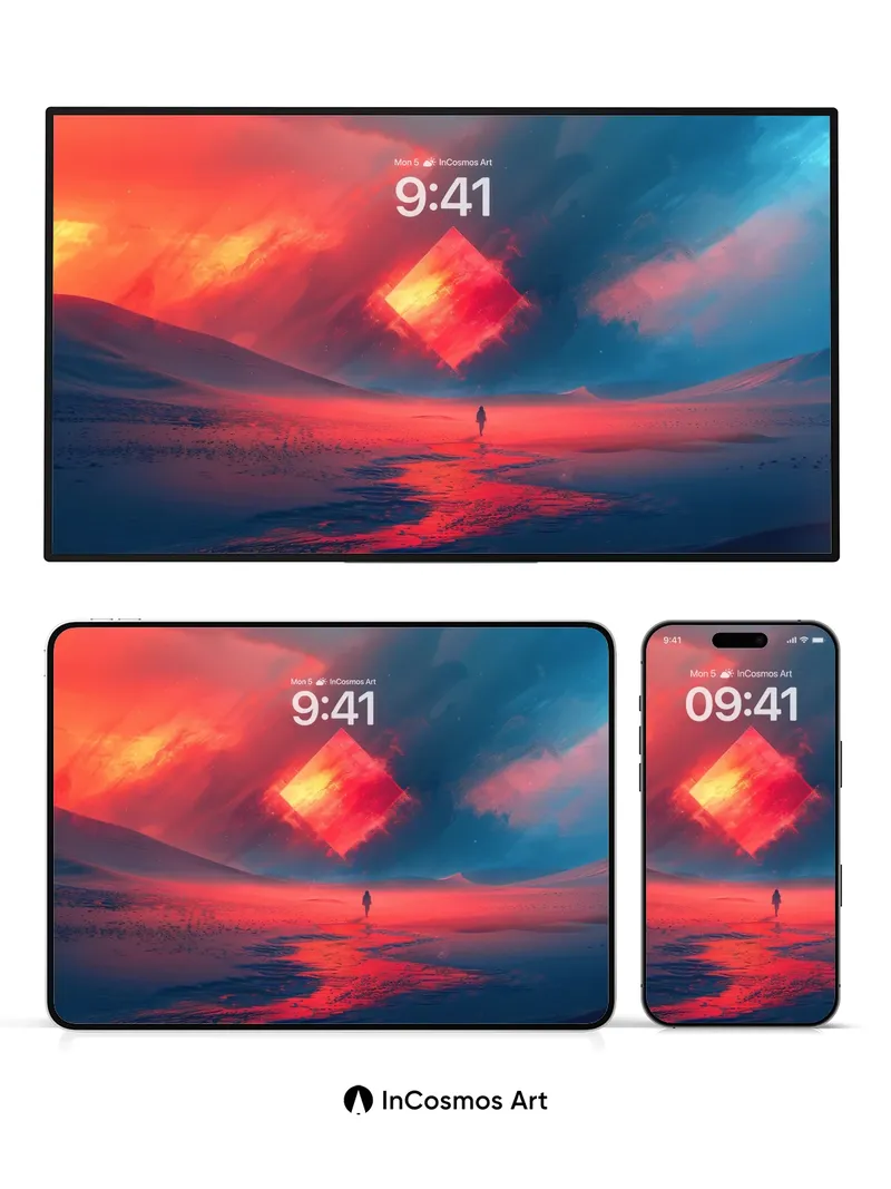 Surreal Prism Wallpaper with Cosmic Reflections