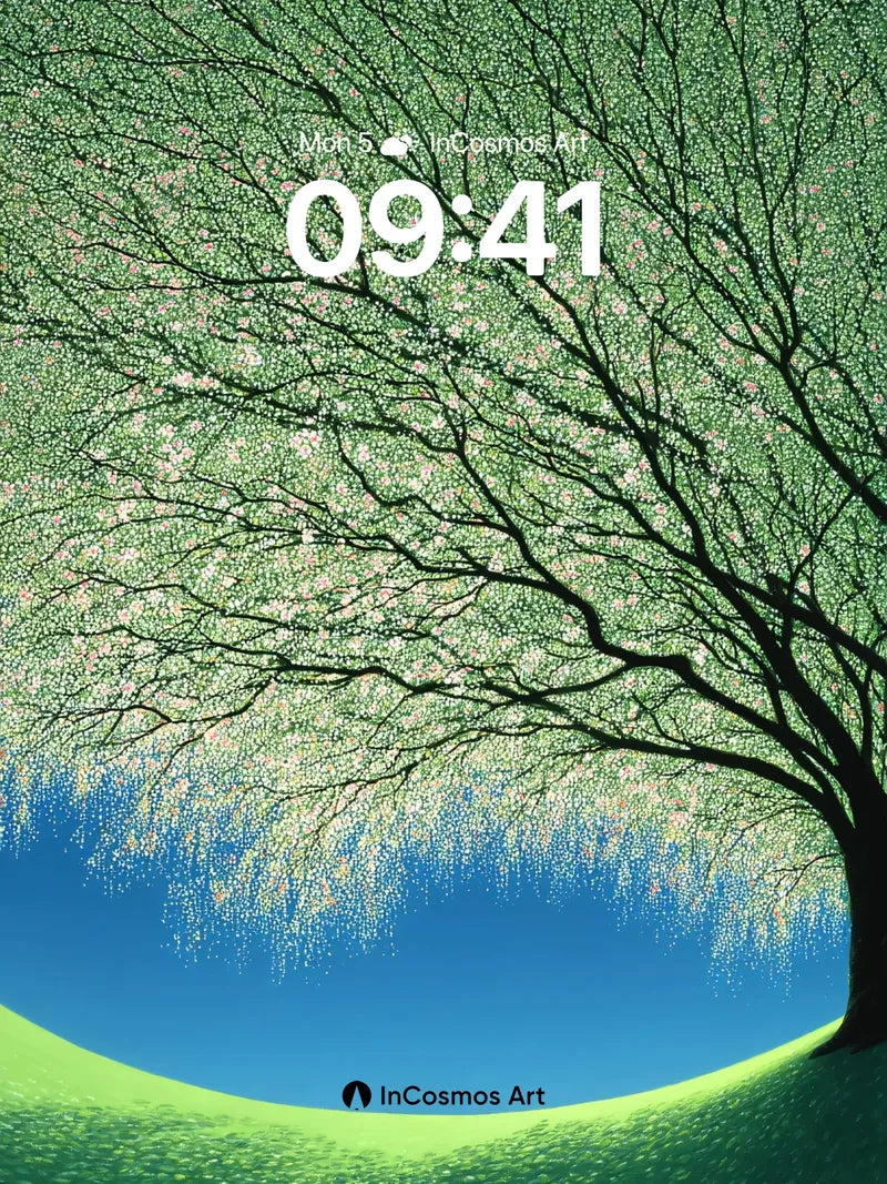 Serenity Bloom Wallpaper with Hanging Light