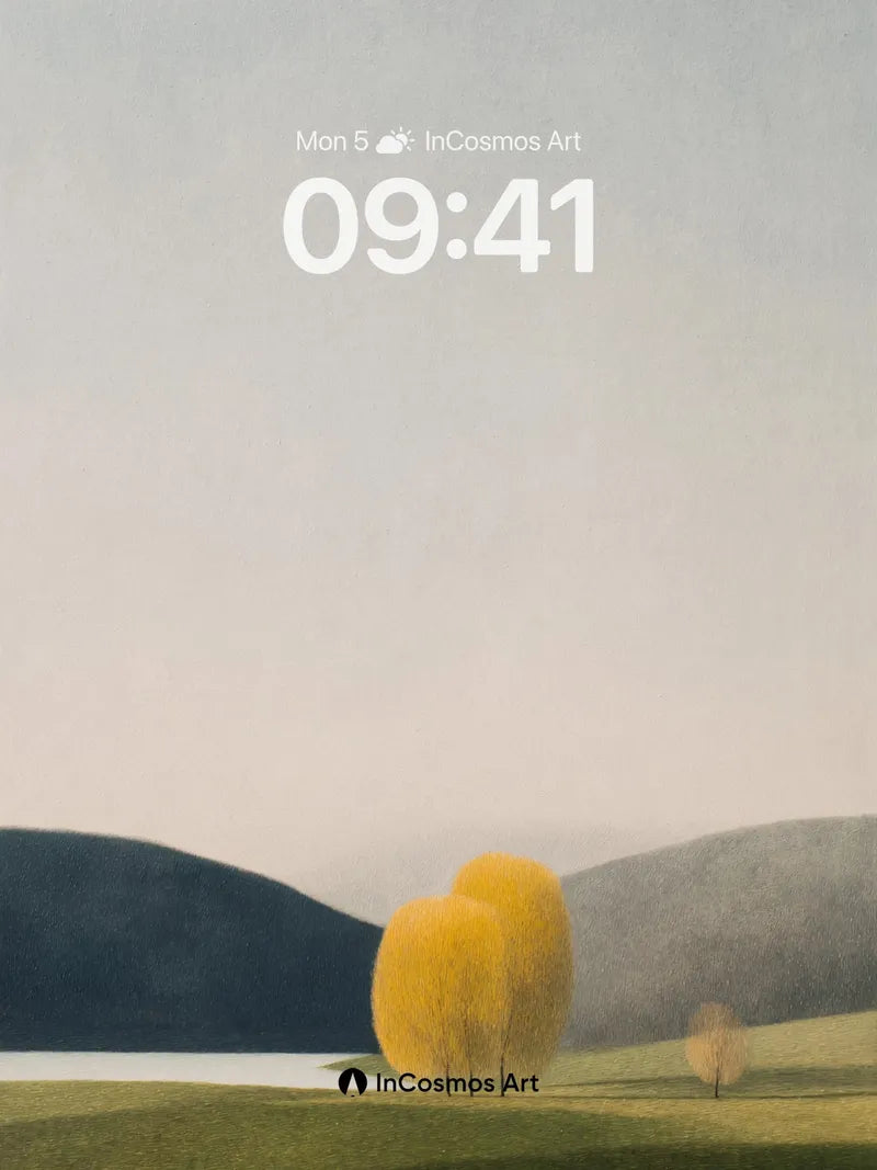 Golden Solitude Wallpaper in Soft Haze wallpaper for iPhone, iPad & Mac