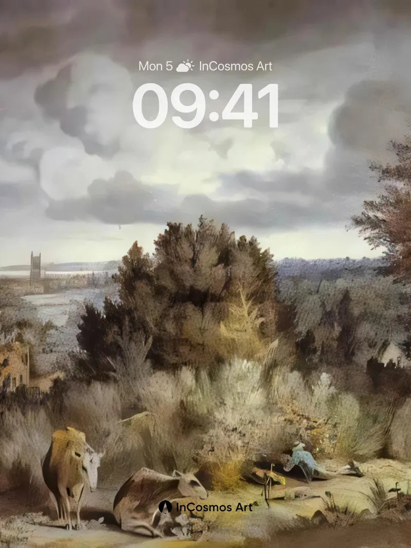 Storm-Whispered Forest Wallpaper with Hidden Herd