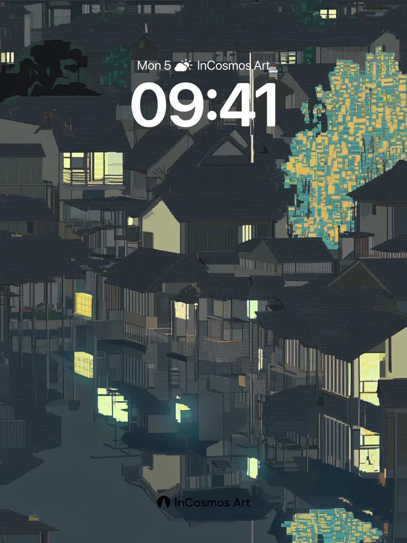 Nocturnal Riverlight Wallpaper with Pixel Bloom