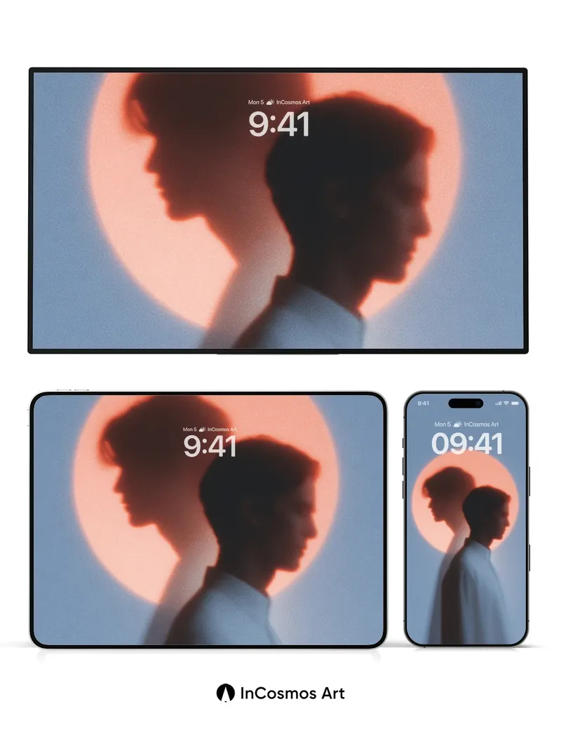 Echoing Silhouettes Wallpaper with Solar Halo