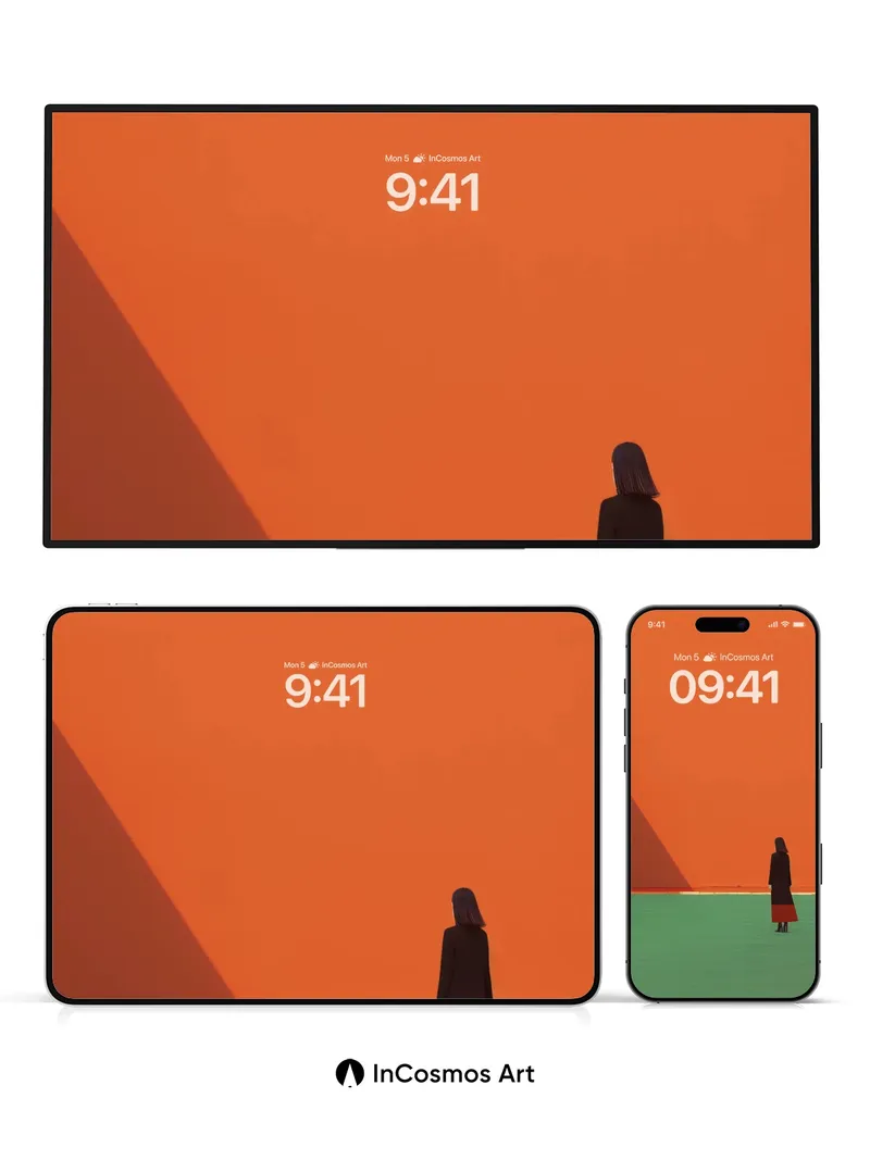 Silent Horizon Wallpaper with Monochrome Figure