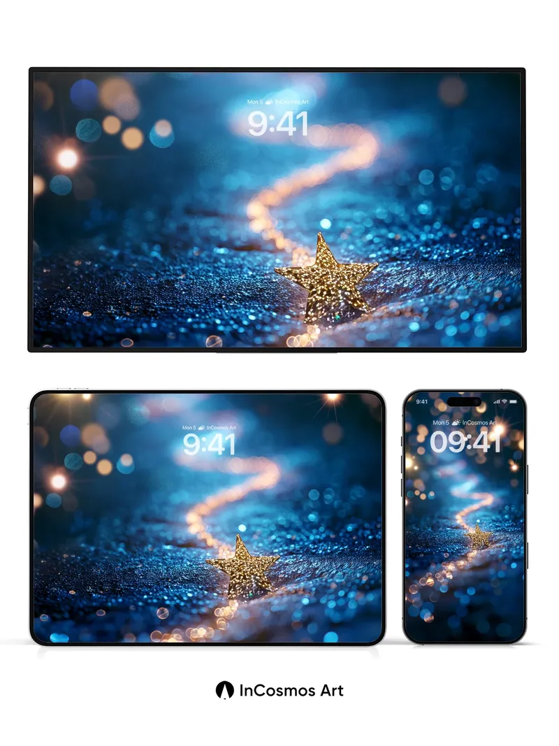 Stellar Path Wallpaper with Golden Starlight