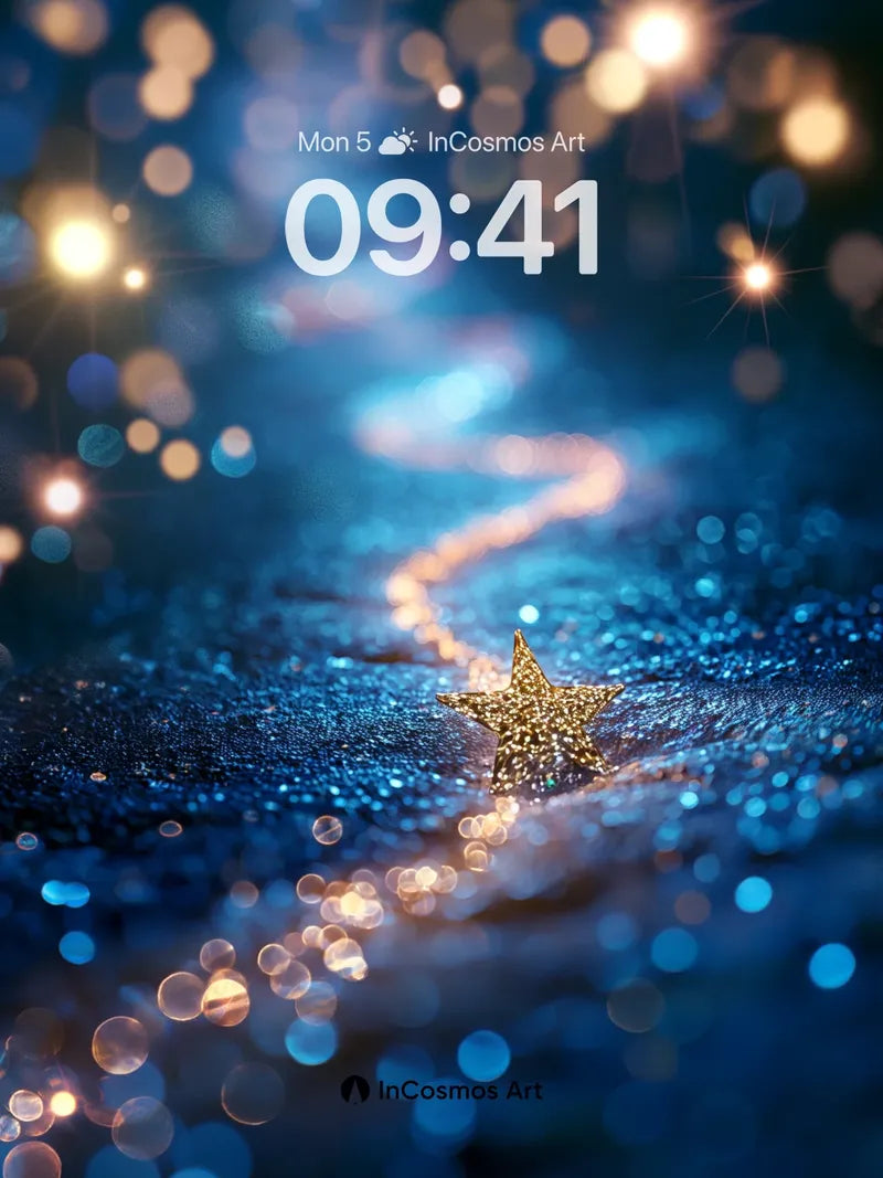 Stellar Path Wallpaper with Golden Starlight