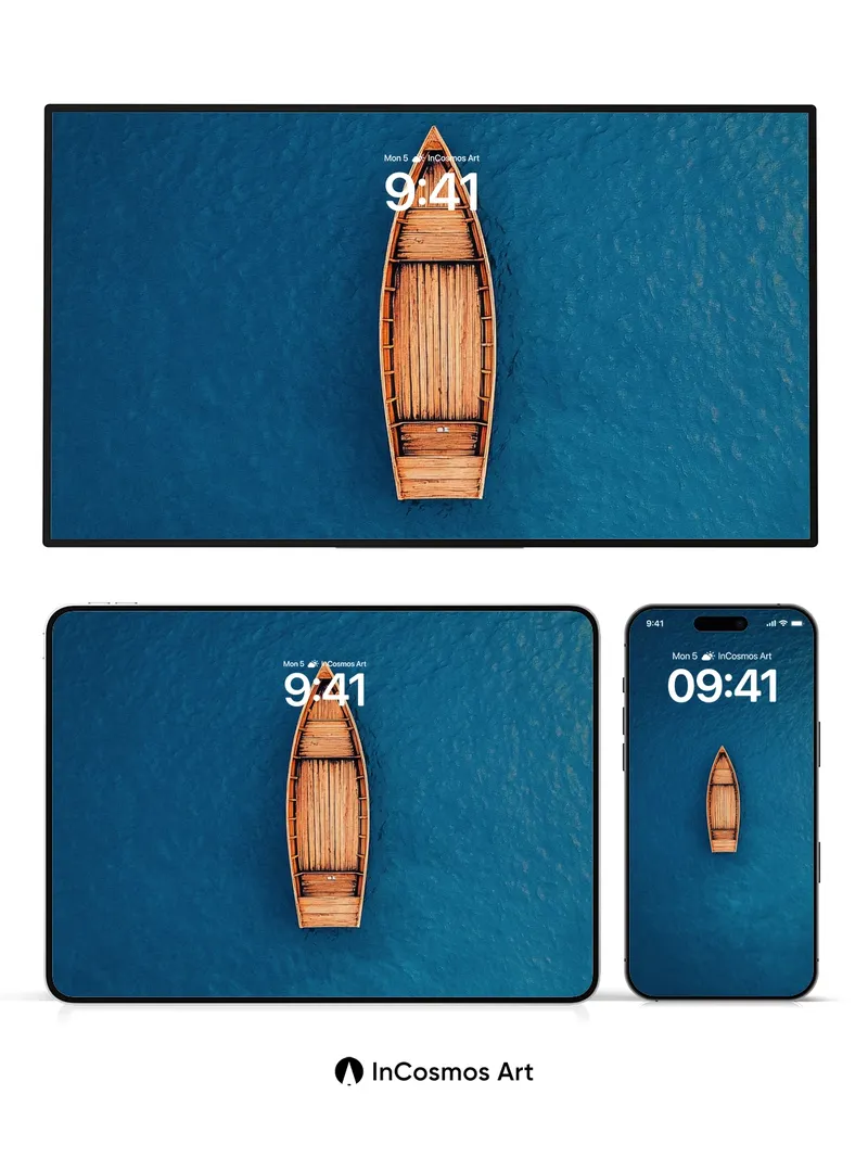 Serenity Drift Wallpaper with Wooden Solitude