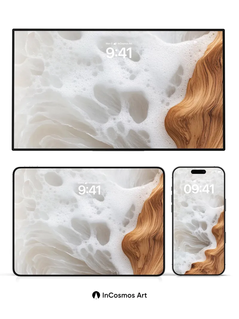 Foam Whisper Wallpaper with Wood Veins