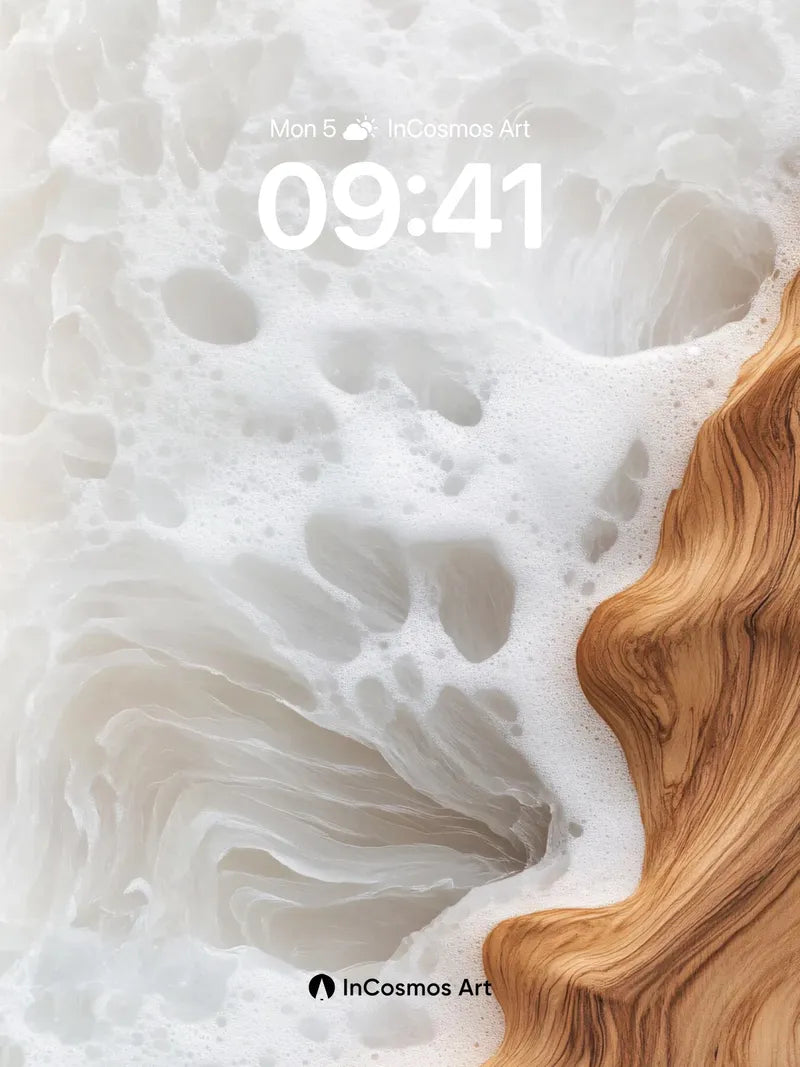 Foam Whisper Wallpaper with Wood Veins