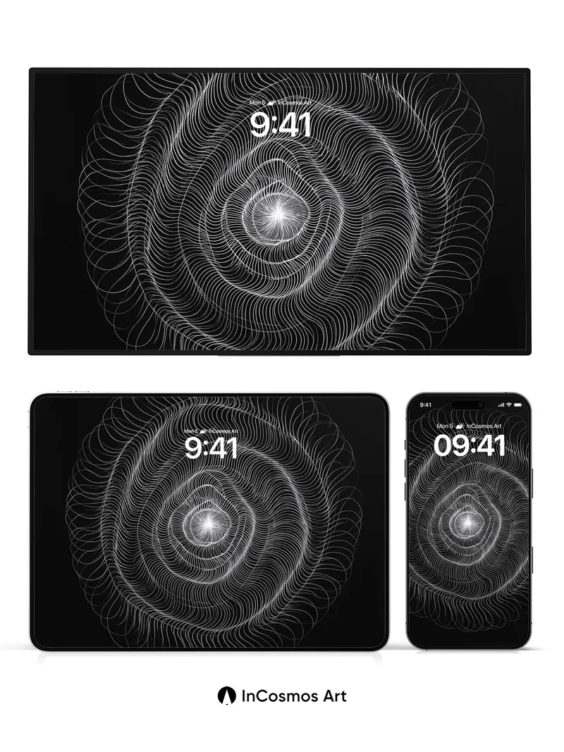 Luminous Spiral Wallpaper with Cosmic Whispers