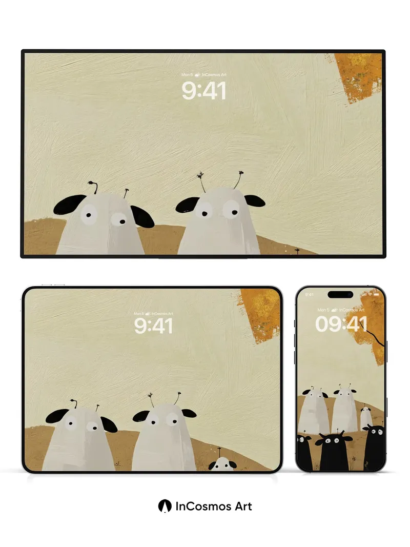 Whimsical Herd Wallpaper with Autumn Hush