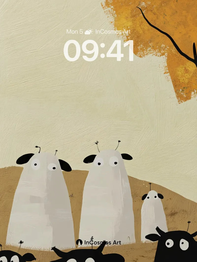 Whimsical Herd Wallpaper with Autumn Hush