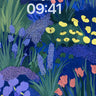 Midnight Garden Floral Wallpaper in Deep Indigo wallpaper for iPhone, iPad & Mac
