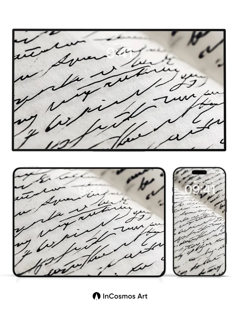 Ink Whispers Wallpaper with Cursive Echoes