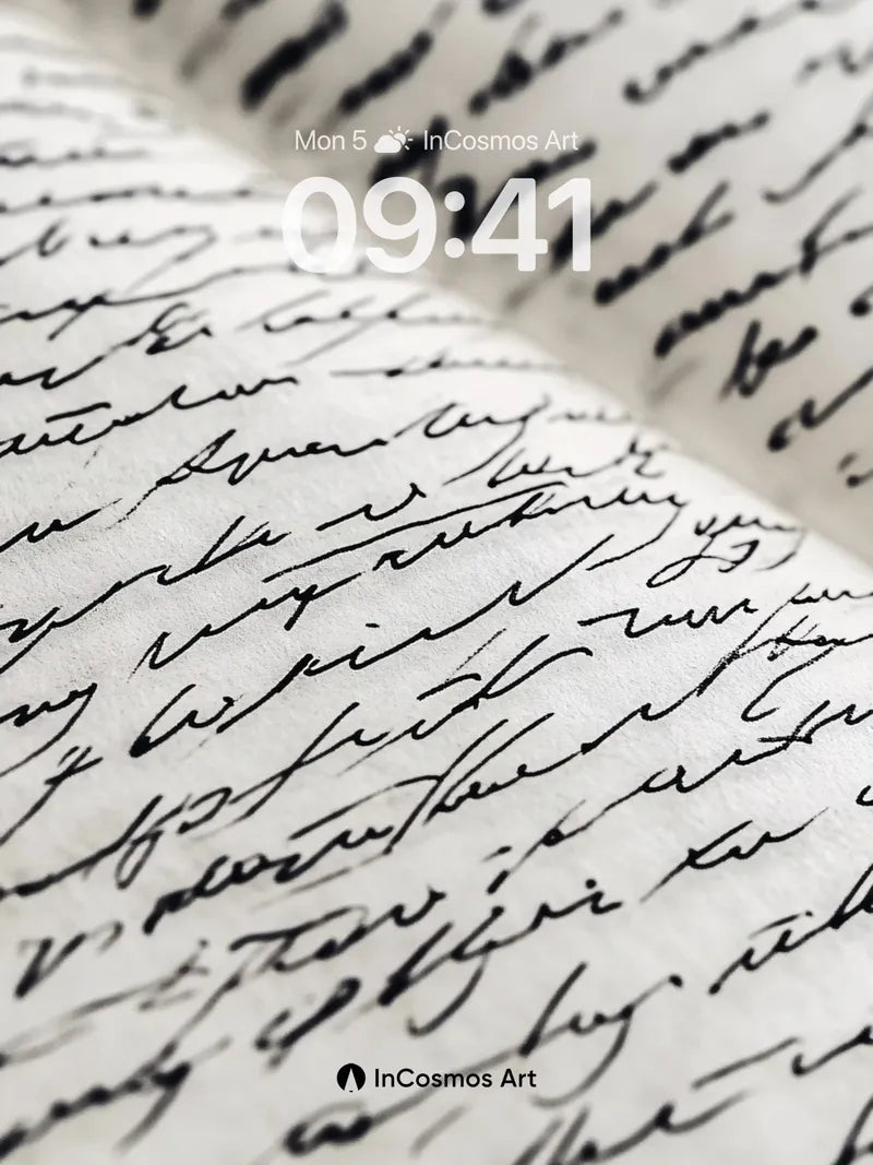 Ink Whispers Wallpaper with Cursive Echoes