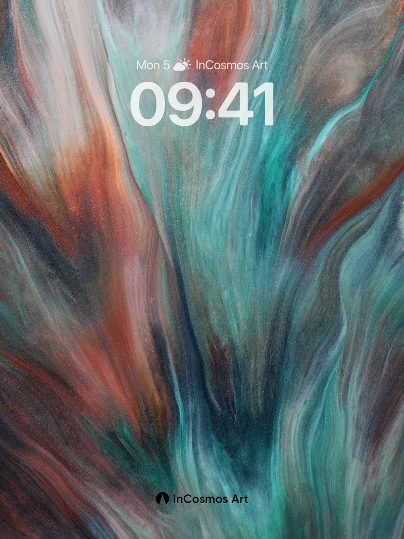 Whispering Turquoise Wallpaper with Veiled Fire